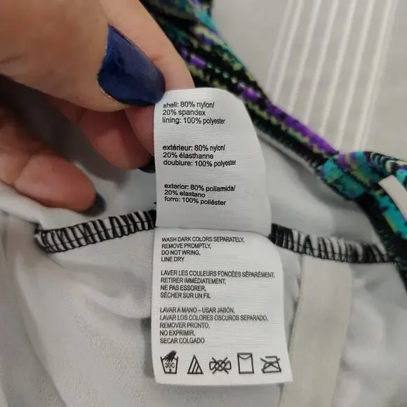 Speedo Swim Bathing Suit Women's 8 Blue Teal Purple Vacation Beach Lake Sporty - Picture 12 of 12